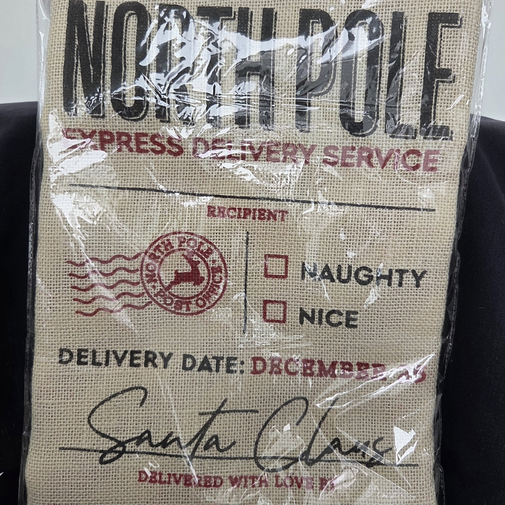 North Pole Express Delivery Burlap Sack